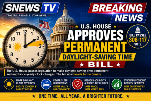 Read more about the article U.S. House Approves Permanent Daylight-Saving Time Bill. By Katy Moore.